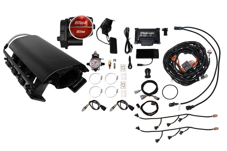 73232DBW Ultimate Rebel EFI System w/ Tall Intake Manifold for GM LS3, Drive-By-Wire, 92 mm Throttle Body, 500 HP [Black]