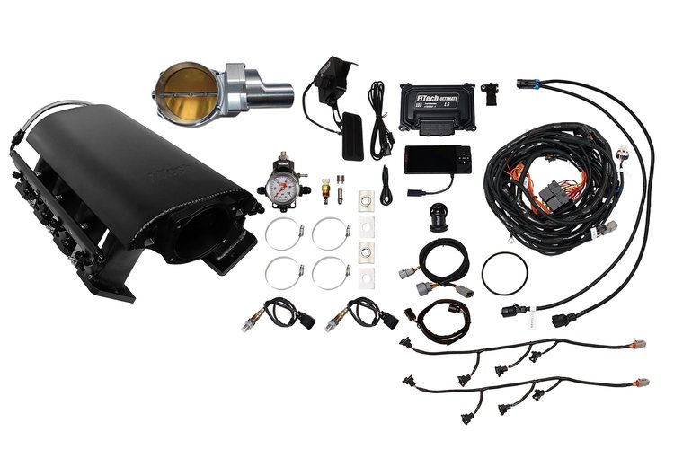 73232DBWSB Ultimate Rebel EFI System w/ Tall Intake Manifold for GM LS3, Drive-By-Wire, 92 mm Throttle Body, 500 HP [Black]