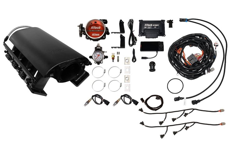 73233 Ultimate Rebel EFI System w/ Tall Intake Manifold for GM LS3, Cable Driven, 102 mm Throttle Body, 750 HP [Black]