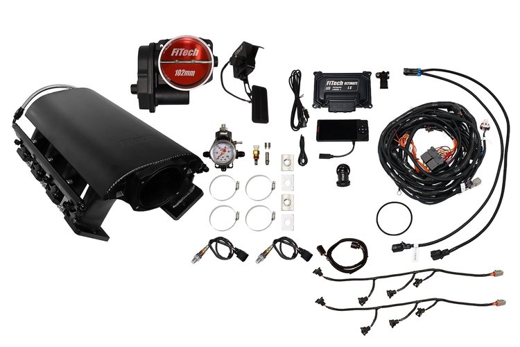 73233DBW Ultimate Rebel EFI System w/ Tall Intake Manifold for GM LS3, Drive-By-Wire, 102 mm Throttle Body, 750 HP [Black]