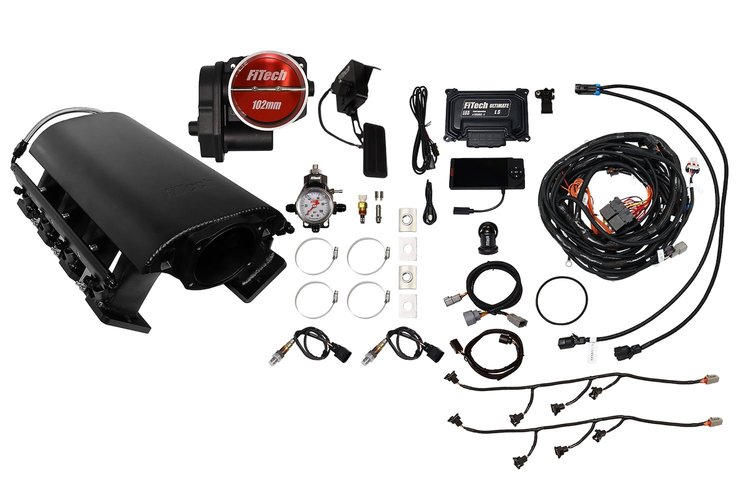 73234DBW Ultimate Rebel EFI System w/ Tall Intake Manifold for GM LS3, Drive-By-Wire, 102 mm Throttle Body, 750 HP [Black]