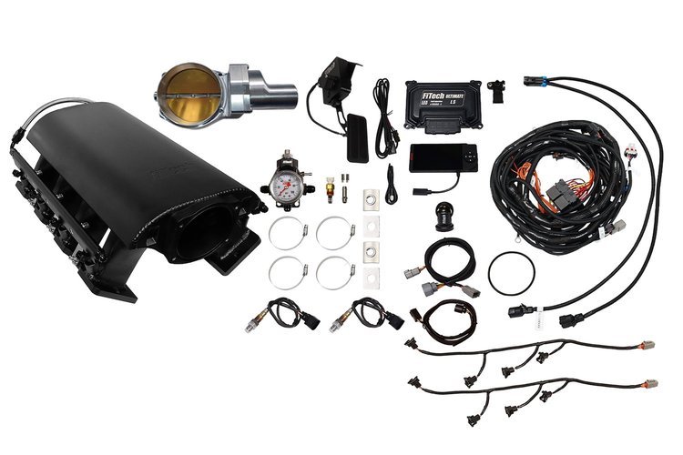 73234DBWSB Ultimate Rebel EFI System w/ Tall Intake Manifold for GM LS3, Drive-By-Wire, 102 mm Throttle Body, 750 HP [Black]