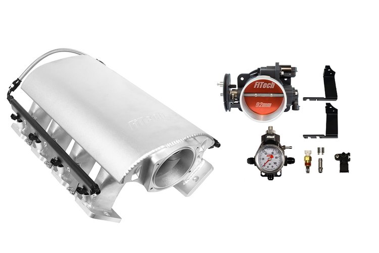 73248 Ultimate Rebel Tall Loaded Intake Manifold for GM LS3, Cable Driven, 92 mm Throttle Body, 500 HP [Satin]