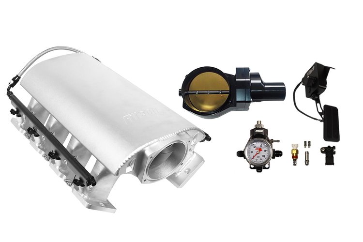 73248DBWBB Ultimate Rebel Tall Loaded Intake Manifold for GM LS3, Drive-By-Wire, 92 mm Throttle Body, 500 HP [Satin]