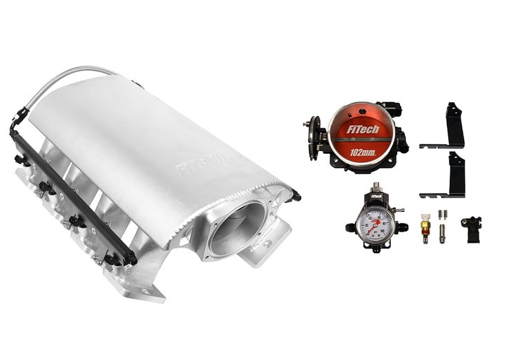 73249 Ultimate Rebel Tall Loaded Intake Manifold for GM LS3, Cable Driven, 102 mm Throttle Body, 750 HP [Satin]