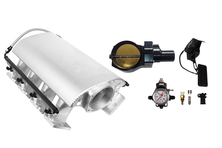 73250DBWBB Ultimate Rebel Tall Loaded Intake Manifold for GM LS3, Drive-By-Wire, 102 mm Throttle Body, 1,000 HP [Satin]