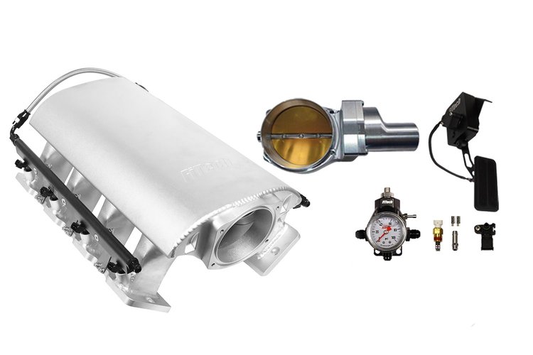 73250DBWSB Ultimate Rebel Tall Loaded Intake Manifold for GM LS3, Drive-By-Wire, 102 mm Throttle Body, 1,000 HP [Satin]