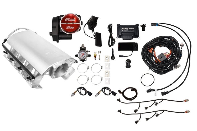 73253DBW Ultimate Rebel EFI System w/ Tall Intake Manifold for GM LS3, Drive-By-Wire,102 mm Throttle Body, 750 HP [Satin]