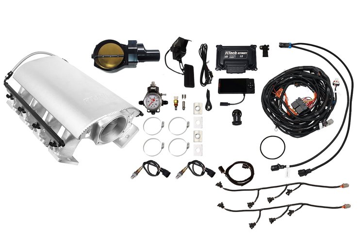 73253DBWBB Ultimate Rebel EFI System w/ Tall Intake Manifold for GM LS3, Drive-By-Wire, 102 mm Throttle Body, 750 HP [Satin]