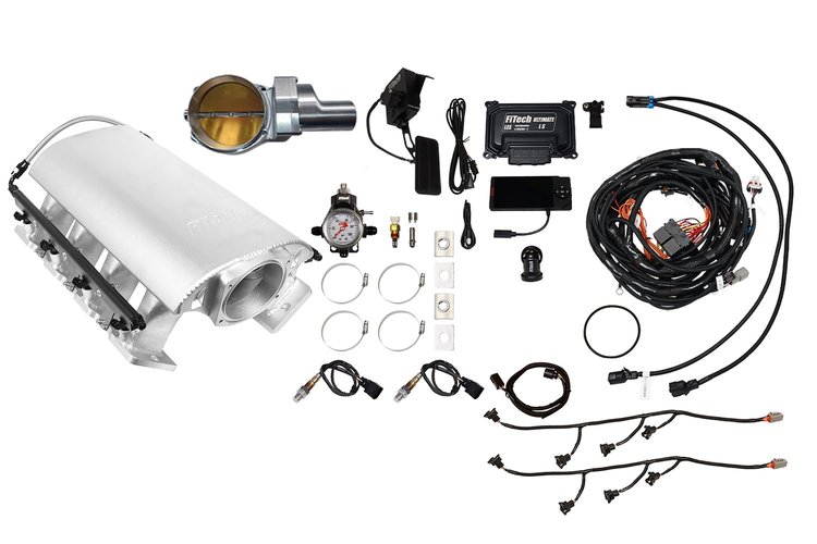 73253DBWSB Ultimate Rebel EFI System w/ Tall Intake Manifold for GM LS3, Drive-By-Wire, 102 mm Throttle Body, 750 HP [Satin]