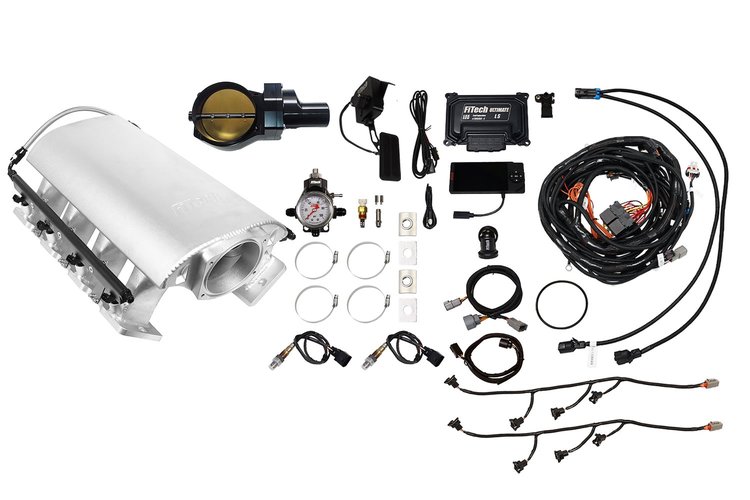 73254DBWBB Ultimate Rebel EFI System w/ Tall Intake Manifold for GM LS3, Drive-By-Wire, 102 mm Throttle Body, 750 HP [Satin]