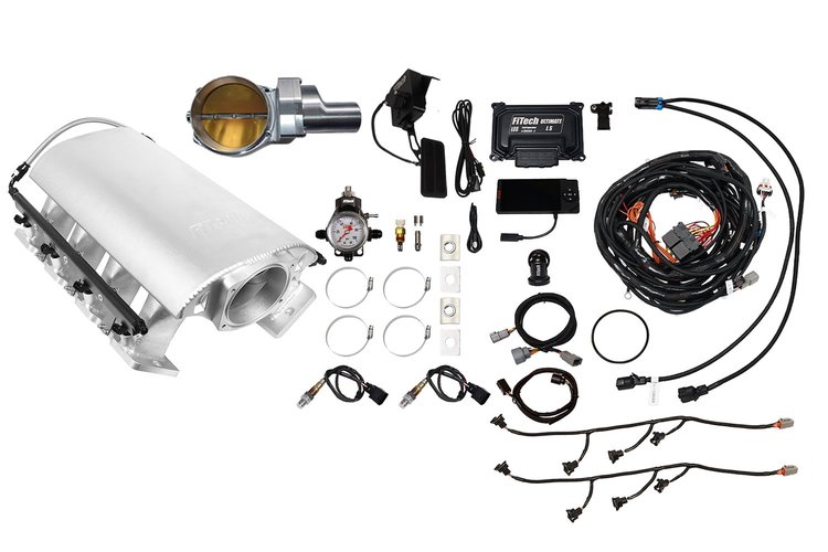 73254DBWSB Ultimate Rebel EFI System w/ Tall Intake Manifold for GM LS3, Drive-By-Wire, 102 mm Throttle Body, 750 HP [Satin]