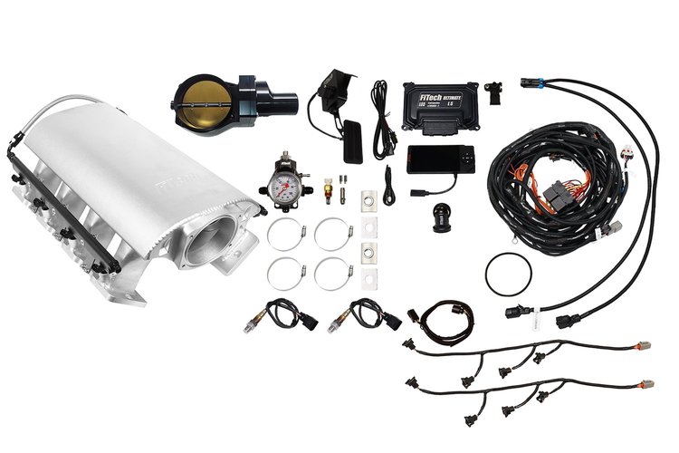 73255DBWBB Ultimate Rebel EFI System w/ Tall Intake Manifold for GM LS3, Drive-By-Wire, 102 mm Throttle Body, 1,000 HP [Satin]