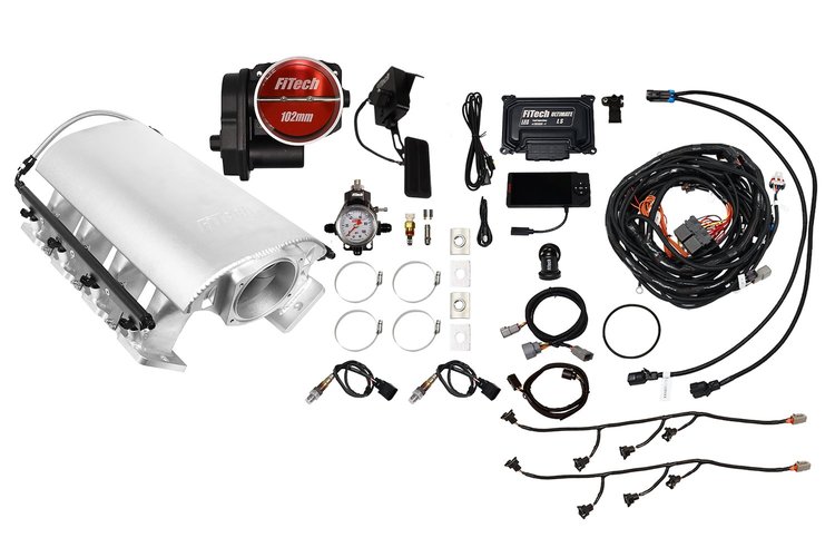 73256DBW Ultimate Rebel EFI System w/ Tall Intake Manifold for GM LS3, Drive-By-Wire, 102 mm Throttle Body, 1,000 HP [Satin]