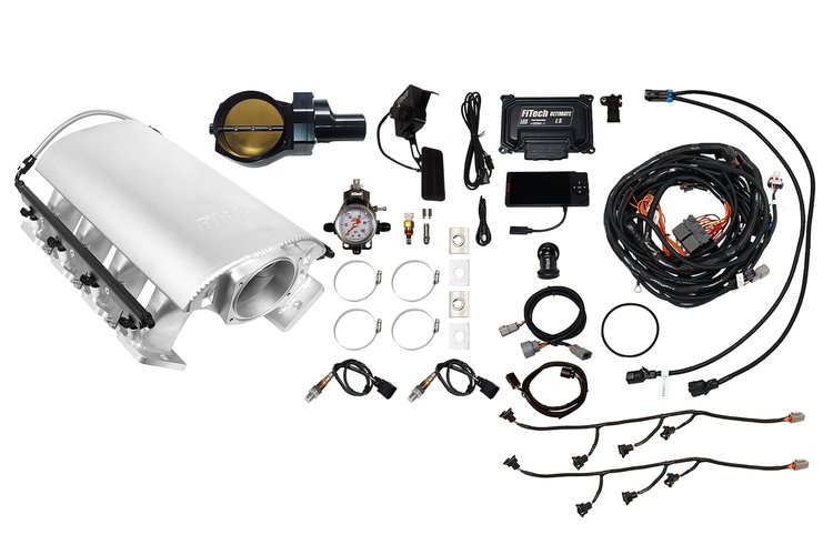 73256DBWBB Ultimate Rebel EFI System w/ Tall Intake Manifold for GM LS3, Drive-By-Wire, 102 mm Throttle Body, 1,000 HP [Satin]