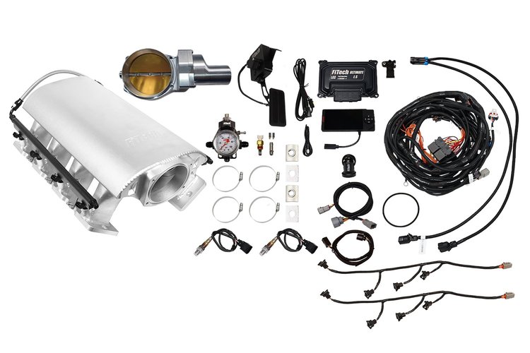 73256DBWSB Ultimate Rebel EFI System w/ Tall Intake Manifold for GM LS3, Drive-By-Wire, 102 mm Throttle Body, 1,000 HP [Satin]