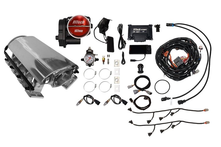 73276DBW Ultimate Rebel EFI System w/ Tall Intake Manifold for GM LS3, Drive-By-Wire, 102 mm Throttle Body, 1,000 HP [Brilliant]