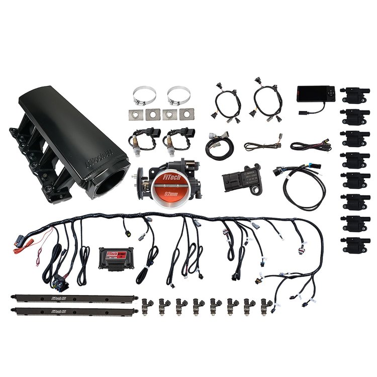 79007 Ultimate LS 500 HP EFI System With Long Runner Cathedral Intake,Transmission Control & LS3 Coil Pack With LED Set