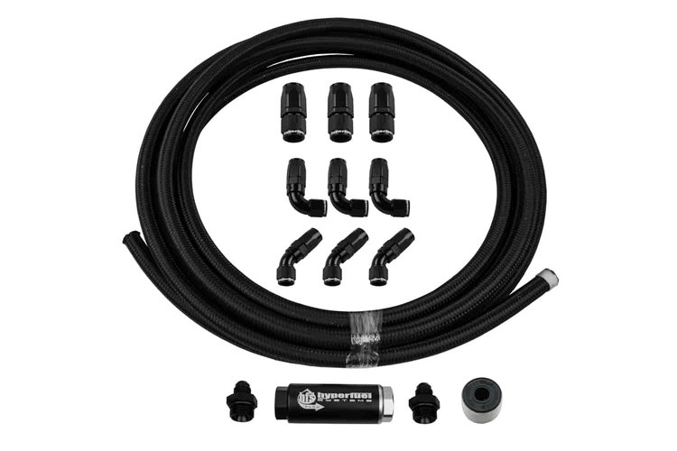 Stainless Steel Braided Hose Kit Black 20 ft. -6 AN
