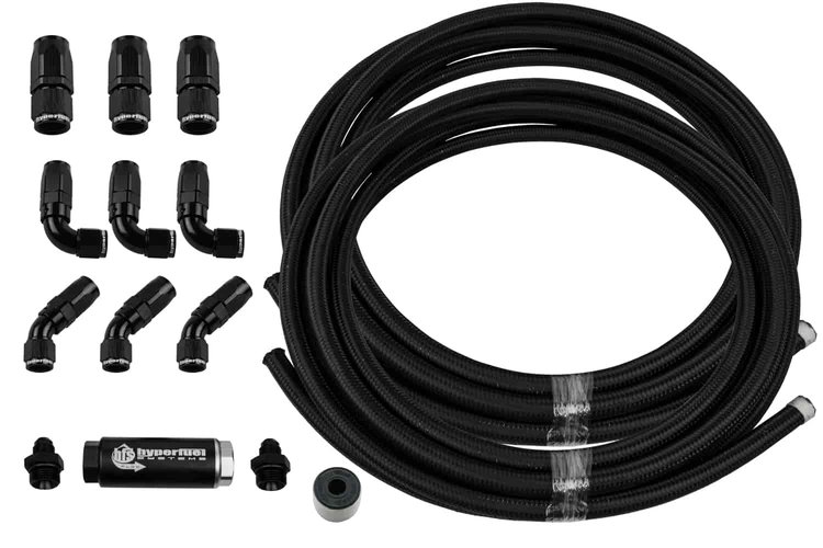 Stainless Steel Braided Hose Kit Black 40 ft. -6 AN