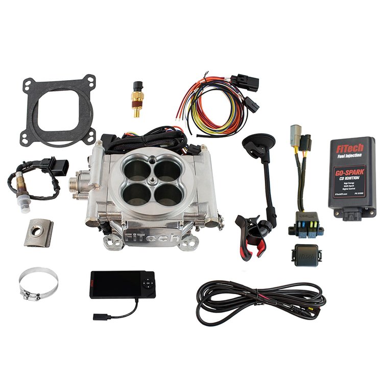 Go EFI-4 600 HP Throttle Body Fuel Injection Master Kit With CDI Box - Bright Aluminum