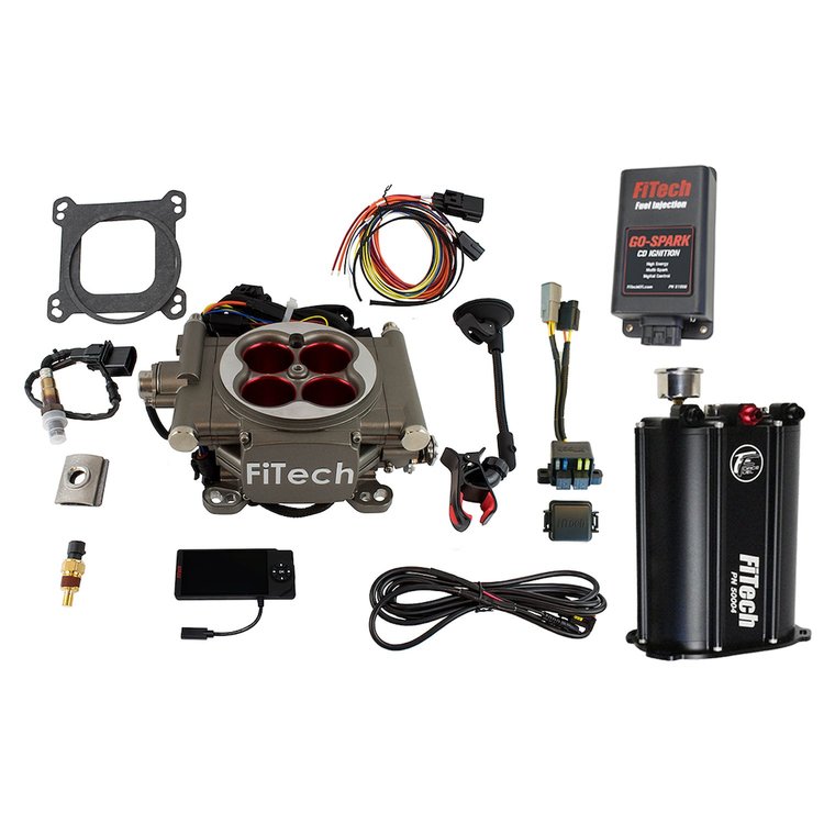 GoStreet EFI 400 HP Throttle Body Fuel Injection Master Kit [with Force Fuel System & CDI Box] Natural Aluminum