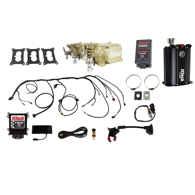 93510 Go EFI 3x2 Tri-Power 600 HP Throttle Body Fuel Injection Master Kit with Force Fuel System & CDI Box [Classic Gold]