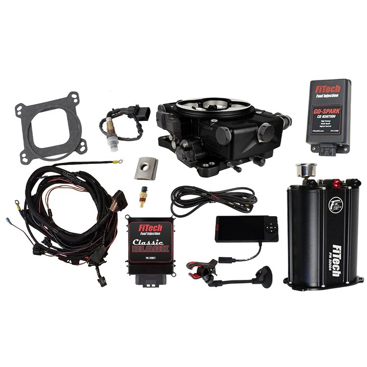 Go EFI Classic 650 HP Throttle Body Fuel Injection Master Kit [with Force Fuel System & CDI Box] Black
