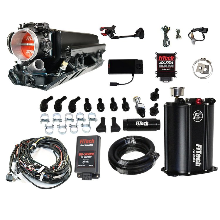 93532 Ultra Ram 800 HP Chevy Big Block Rectangle Port EFI System With Force Fuel Delivery & Go Spark CDI Box Master Kit