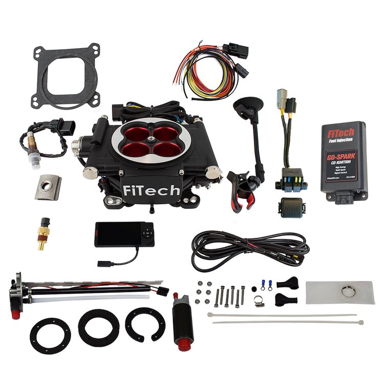 Go EFI-4 Power Adder 600 HP Throttle Body Fuel Injection Master Kit [with Go-Fuel Universal In-Tank Pump Module 340 LPH & CDI Bo