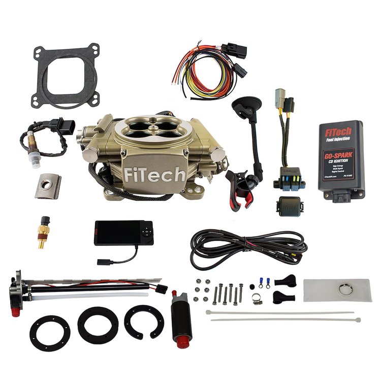 Easy Street EFI 600 HP Throttle Body Fuel Injection Master Kit [with Go-Fuel Universal In-Tank Pump Module 340 LPH & CDI Box] Cl