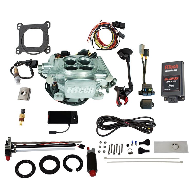 93606 Go EFI 4 600 HP Power Adder Bright Aluminum EFI System With Go Fuel In-Tank & Go Spark CDI Box Master Kit