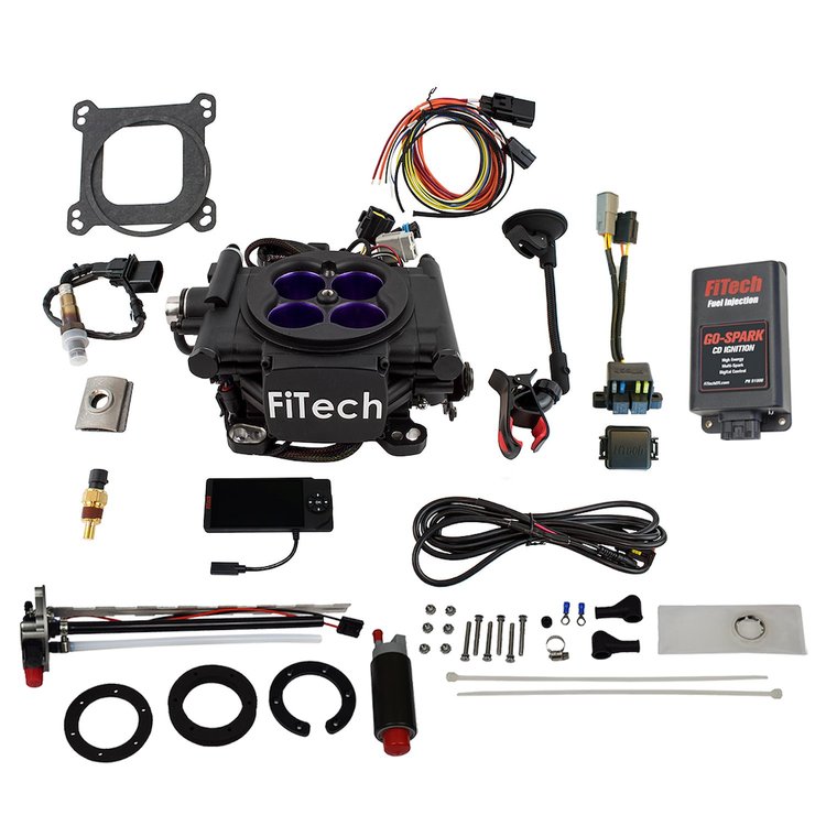 MeanStreet EFI 800 HP Throttle Body Fuel Injection Master Kit [with Go-Fuel Universal In-Tank Pump Module 340 LPH & CDI Box] Mat