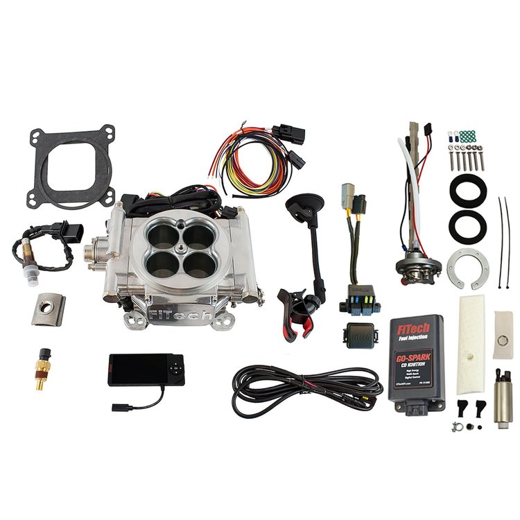 96201 Go EFI 4 600 HP Bright Aluminum EFI System With Go Fuel 340 LPH In-Tank & Go Spark CDI Box Master Kit