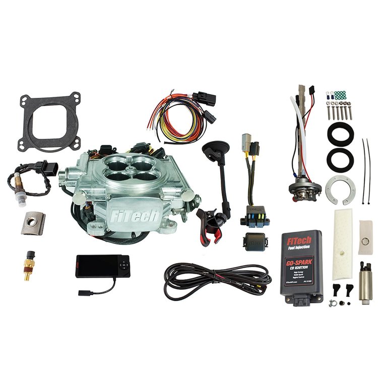 96206 Go EFI 4 600 HP Power Adder Bright Aluminum EFI System With Go Fuel 340 LPH In-Tank & Go Spark CDI Box Master Kit