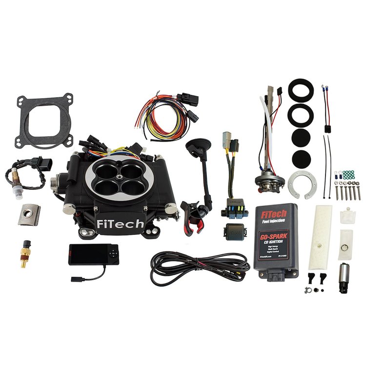 96502 Go EFI 4 600 HP Matte Black EFI System With Go Fuel In-Tank Regulated Pump 255 LPH & Go Spark CDI Box Master Kit