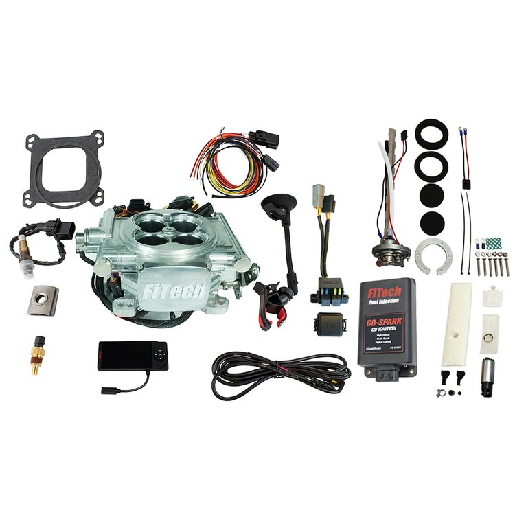 96506 Go EFI 4 600 HP Power Adder Bright Aluminum EFI System Master Kit