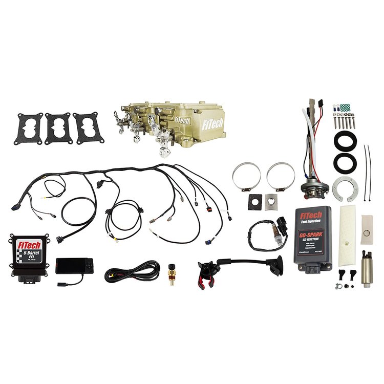 96533 Go EFI 3x2 Tri Power 600 HP Classic Gold EFI System With Go Fuel In-Tank & Go Spark CDI Box Master Kit