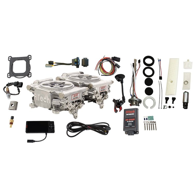 96561 Go EFI 2x4 625 HP Bright Aluminum EFI System With Go Fuel In-Tank Regulated Pump 255 LPH & Go Spark CDI Box Master Kit