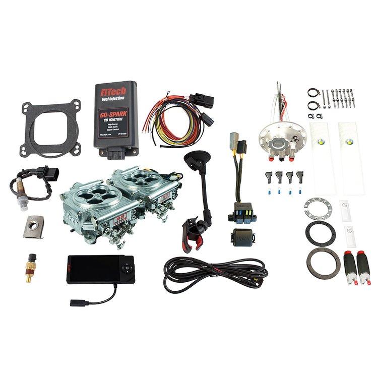 96765 Go EFI 2x4 1200 HP Bright Aluminum EFI Adder With Go Fuel In-Tank Dual Pump Module & Go Spark CDI Box Master Kit