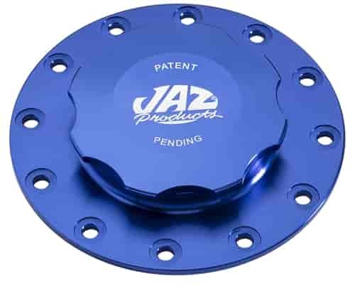Blue 12-Bolt Billet Fuel Cell Cap Assembly