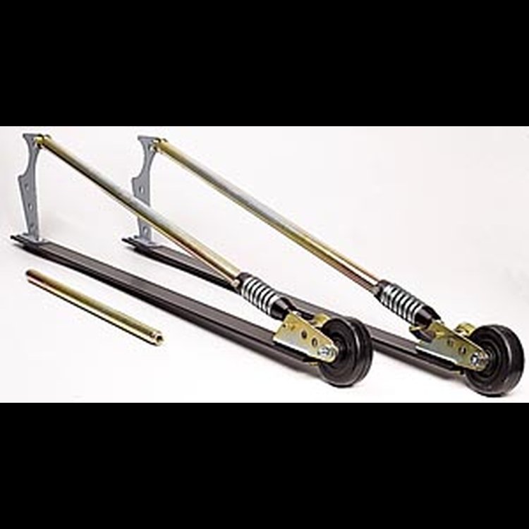 Spring Loaded Wheelie Bars [46 in. Long Adjustable-Spring, Black-Gold]