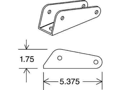 Wheelie Bar Wheel Bracket 3/8 in. Axle Hole