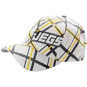 Six Panel Hat Flex Fit-L/XL White/Yellow/Gray