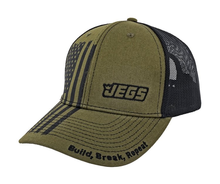 1501 Build, Break, Repeat Mesh Trucker Hat, Adjustable Snap-Back [Green/Black]