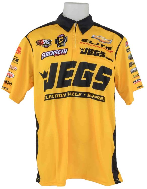 Men's Pro Stock Race Team Crew Shirt Yellow Large