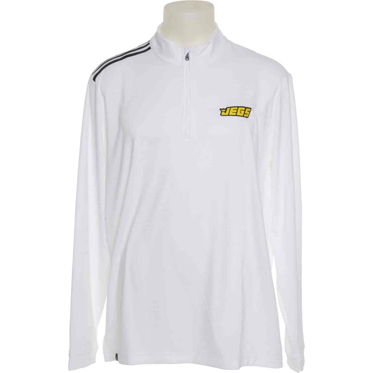Adidas 3-Stripe Classic Quarter Zip Polo White Large