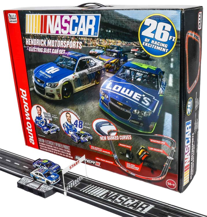 Auto World NASCAR Hendrick Motorsports Dale Jr. Jimmie Johnson Slot Car Set