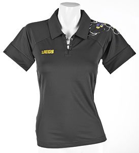Ladies Orchid Print Polo Black X-Small