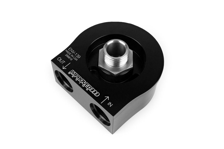 ENV-139-F4 Oil filter sandwich plate, non-thermostatic, -10AN female ports, M22 x 1.50